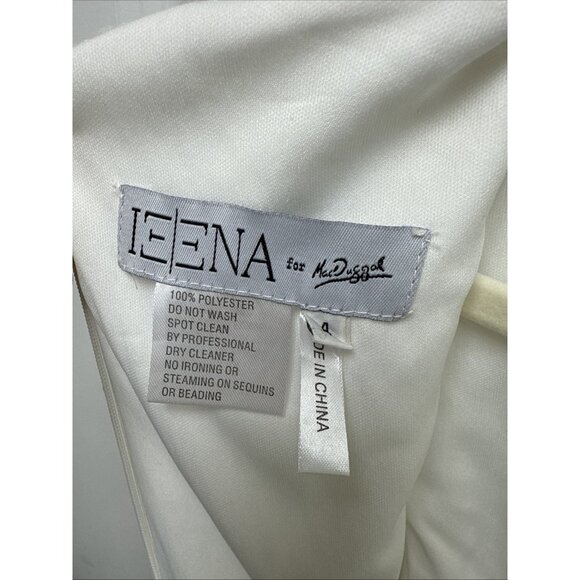 Mac Duggal Size 4 White 26598 V-Neck Sequin Wrap Waist Maxi Gown Wedding Bridal - Picture 10 of 12